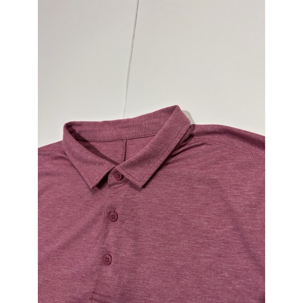 Lululemon Men's Evolution Performance Golf Polo Shirt Size M Pink Stretch Preppy - Picture 4 of 7